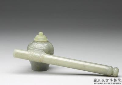 图片[2]-Jade ink bottle and brush case, Mughal Empire-China Archive